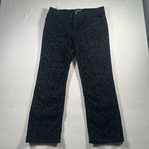 Women’s Lauren Jeans Co. Ralph Lauren Size 16 Black Damask Floral Pattern